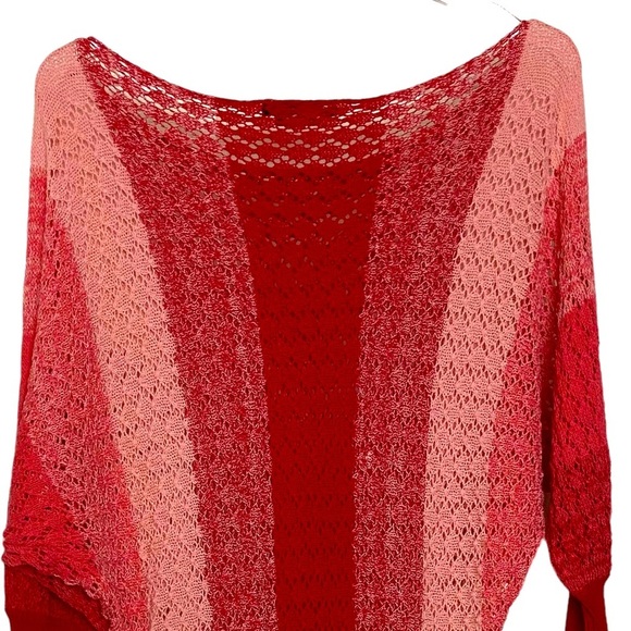 BCBGMaxAzria | Pink, Red | 3/4 Long Sleeve | Knit Top | Size Small - Picture 4 of 5
